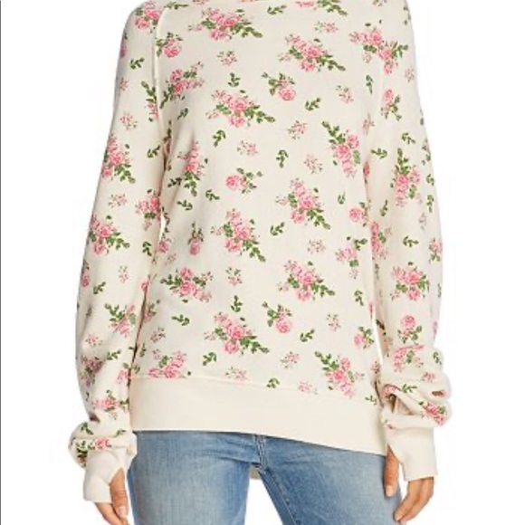 Pam & Gela Floral Print Hooded Sweatshirt size P / XS - Picture 2 of 11